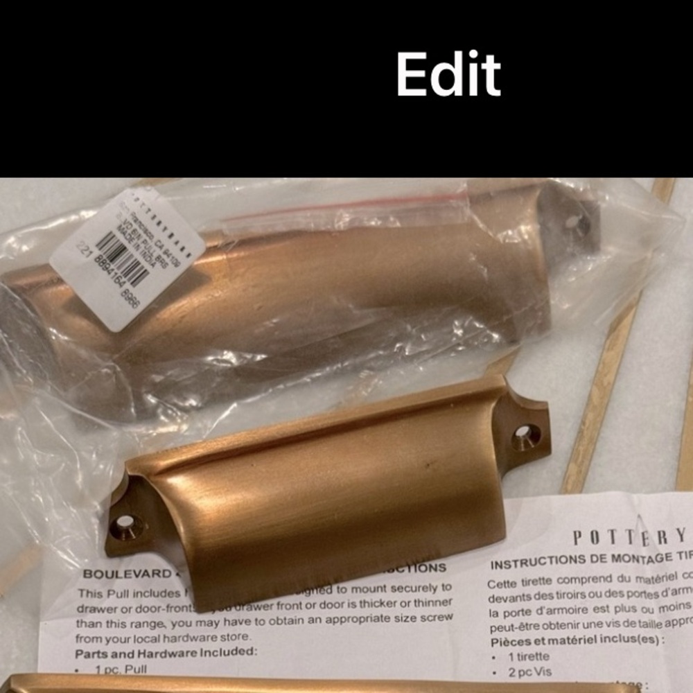 Pottery Barn Brass BLVD Drawer 1/ Pull( price for each one )